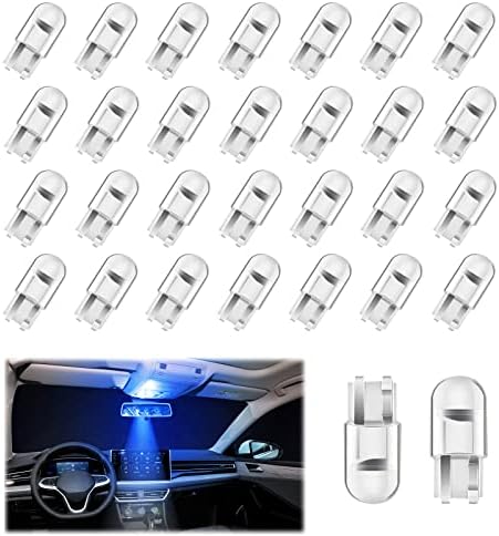 30Pack 194 LED Light Bulbs 0.36W 12V, 168 2825 W5W T10 Wedge COB LED Replacement Bulbs, Dome Map Door Courtesy License Plate Lights Error Free Interior Bulbs for Cars (Blue)