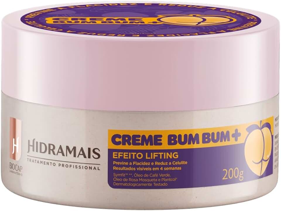 Creme Bumbum Hidramais 200g - Creme Firmador Corporal, Efeito Lifting e Anticelulite - Rápida Absorção