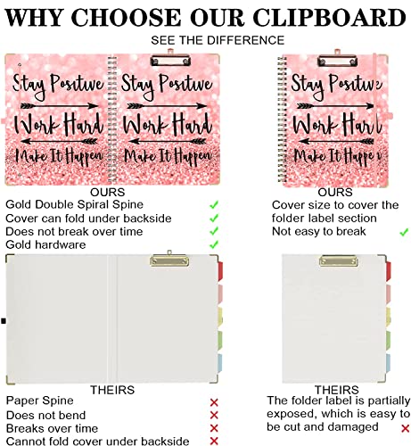 Lateefah Clipboard With Storage, Cute Clipboard Folio With Pockets And Notepad For Letter Size, Spiral Clipboard Folder With Pen Loop For School, Office #TOP2