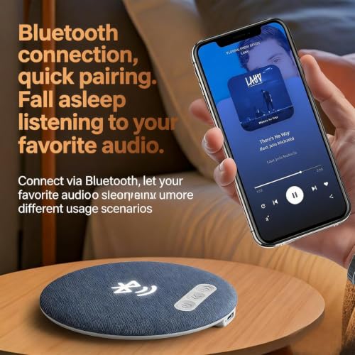 Image of Bluetooth Pillow Speaker for Sleeping,Ultra-Thin Under Pillow Speaker with White,Pink Noise, Sleep Timer, Wireless Private Listening,Rechargeable Sleep Aid for Side Sleepers,Bedtime Music