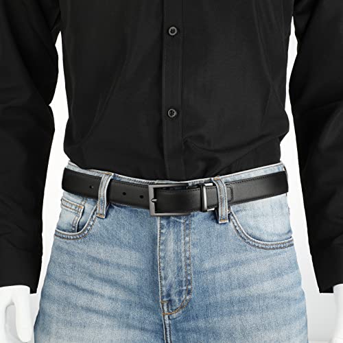 Image of Lavemi Men's Real Leather Ratchet Dress Belt with Automatic Buckle,Elegant Gift Box