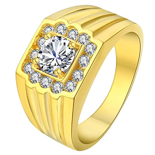 Bague de mariage anneau quatre dents avec zircon rond pour femme