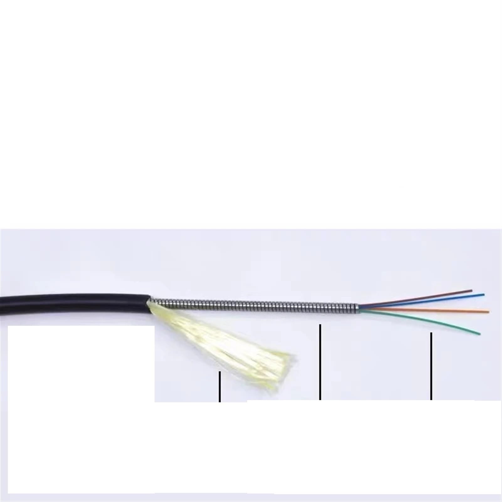 Cavalier blindé 4C TPU 60m70m80m100m120m LC à FC SC St multimode OM1 OM2 4 noyaux 5mm Extension Cordon de raccordement Fibre Optique extérieur(120m LC-LC)