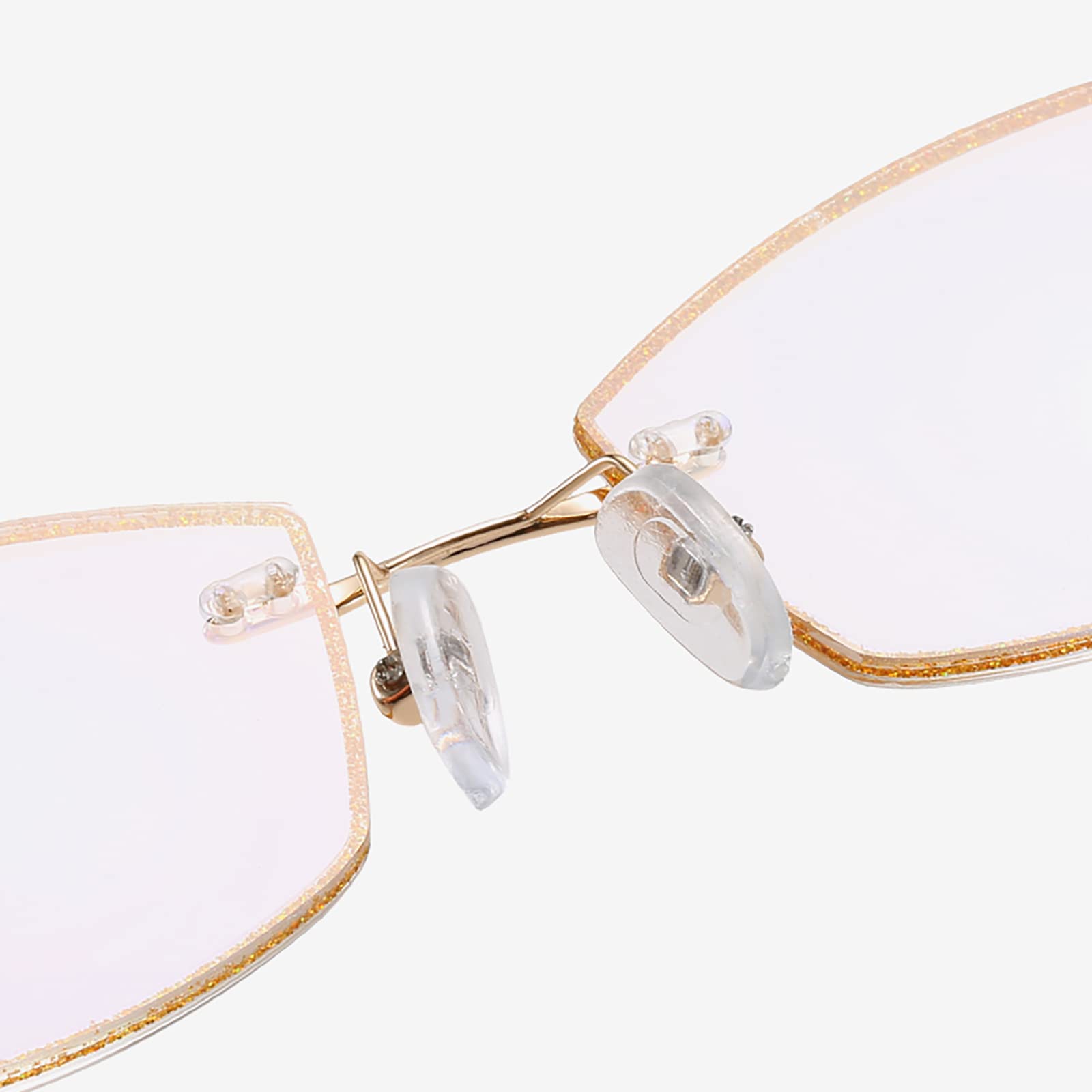 Blaulichtblockierende Lesebrille, Ultraleichte, Rahmenlose Anti-Ermüdungs-Lesebrille Für Damen, Ideal Zum Lesen Arbeiten Einkaufen(Size:+1.50,Color:Silber)