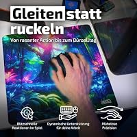 Tilt Gaming Mauspad 500x500 mm - 4 mm rutschfeste Schreibtischunterlage - Speed-Oberfläche & HD-Druck - Maschinenwaschbar Mousepad Klein für Gaming und Büro - Cosmic Forest Desk Mat – Ansicht 5