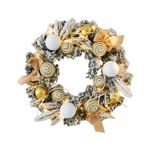 LED Weihnachtskranz mit Timer - 30 cm Batteriebetriebene Beleuchtung...