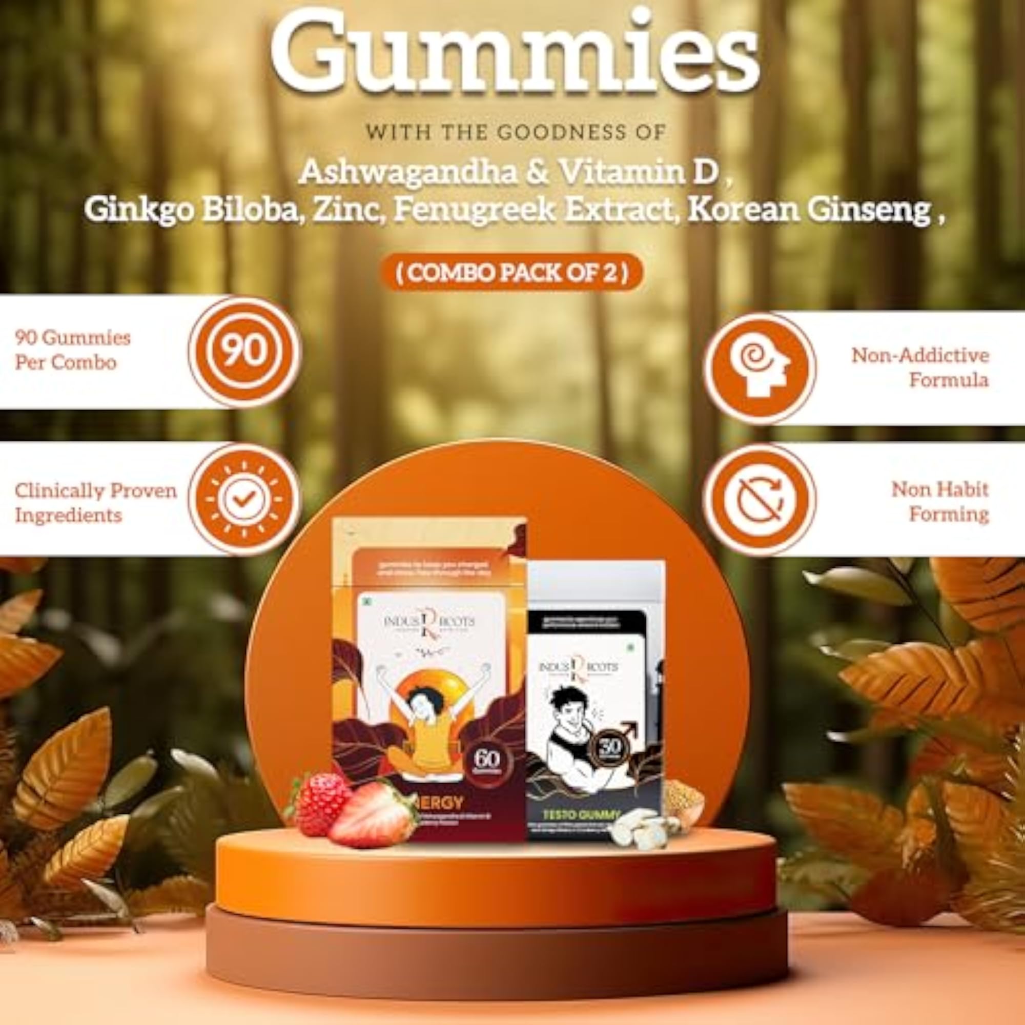Ashwagandha & Vitamin D Energy Gummies for Performance
