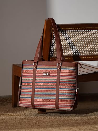 Image of ZOUK Office Bag | Stylish Bags for Office Use | Laptop Bag 15.6 inch | Stylish Tote for Office Use | Purse for Women | Vegan Leather Handbag | Daily & Travel Use