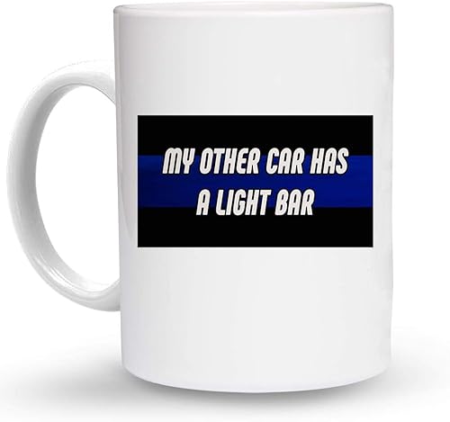 Makoroni - My Other Car HAS A LIGHT BAR Police - Taza de café de cerámica de 6 onzas, DesI89