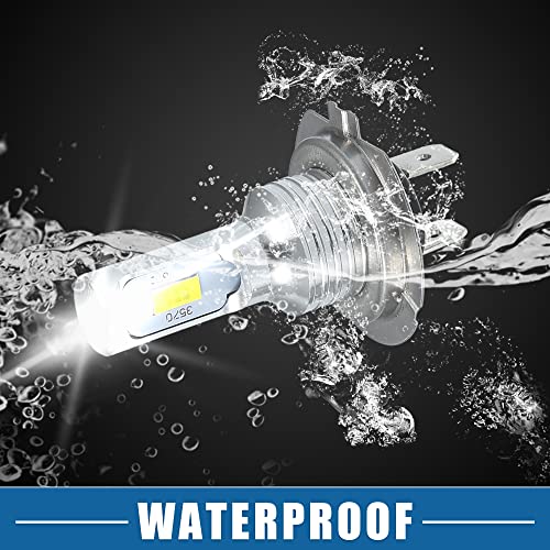 A Absopro H7 Fog Lights Bulbs 1000 Lumens Headlight Bulb 3570 Chips 6000K-7000K Auto Led Headlight Projector 35W Car Driving Running Lamp Aluminum White 1 Pair #TOP5