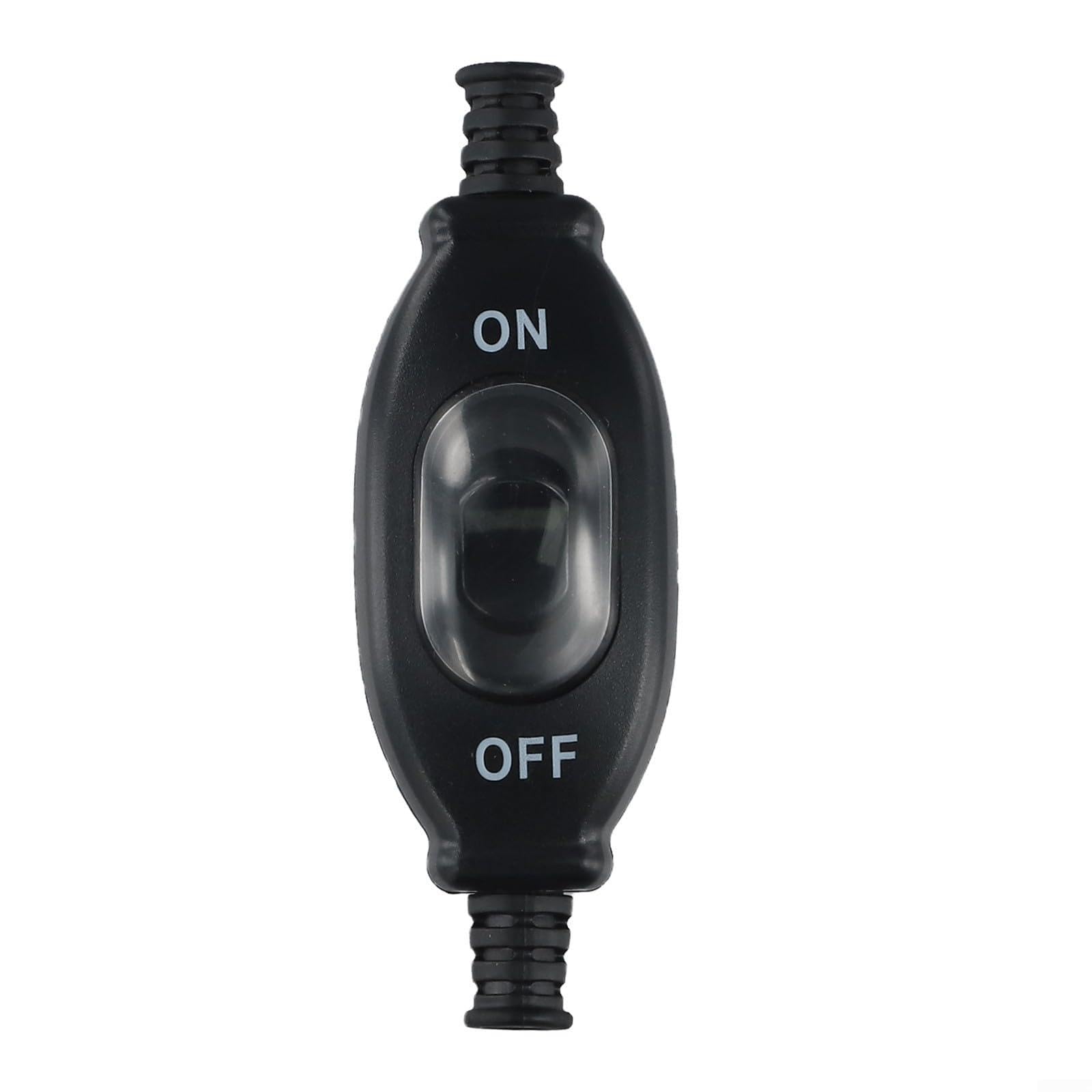 Inline Switch for Outdoor Lighting, IP65 Waterproof and Dustproof with Silver Contact Design (Black 6mm)