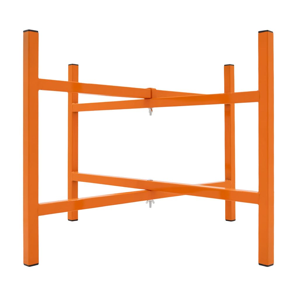 Base para Tableros de Mortero | Set de 10| Soportes Plegables de Acero 25x25mm | Altura 50cm | Capacidad 100kg | Pies Antideslizantes y Kit de Fijación Incluido | Uso Profesional Mortero p/Mampostería