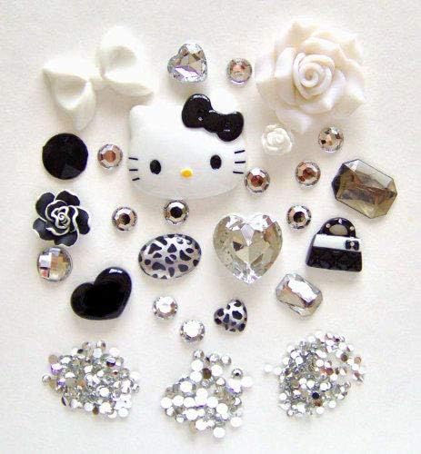 LOVEKITTY DIY 3D Kitty Bling Bling Cell Phone Case Resin Flatback Kawaii Cabochons Deco Kit/Set