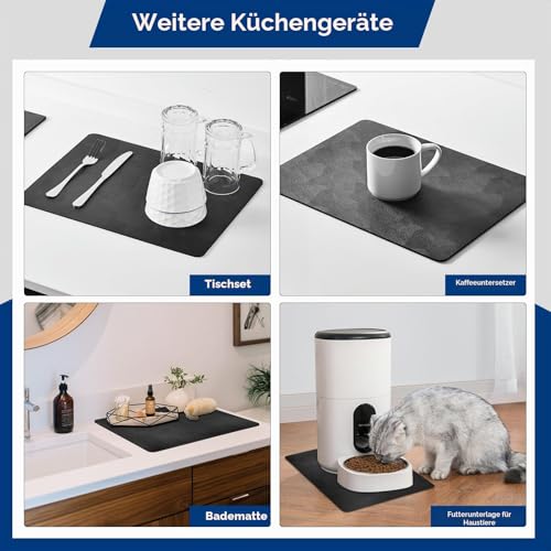 Kaffeemaschine Abtropfmatte 30x60cm,abtropfmatte geschirr, Schwarz – Ansicht 5