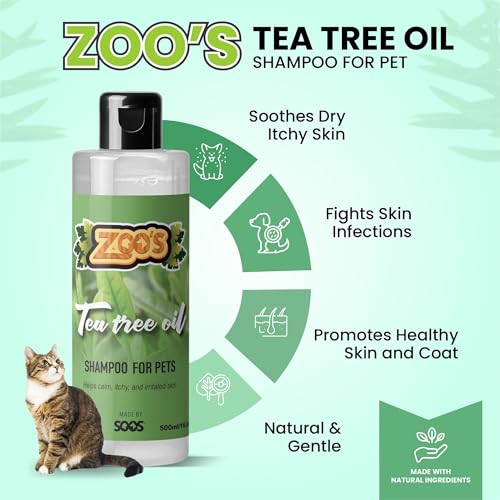 Image of Zoo's Pet Tea Tree Oil Dog Shampoo Fast Absorbing moisturize Skin - 1x (500ml / 16.9oz Bottle)