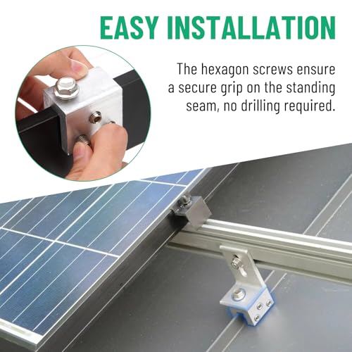 Image of 48PCS Standing Seam Roof Clamps | Metal Roof Fixing Clamp Brackets for Solar Panel Module Installation, Starlink Base, Heat Cable and Snow Guard Attachment
