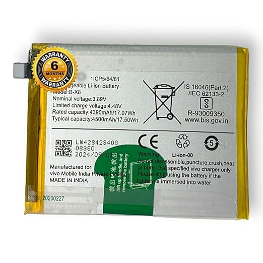 Image of Orignal B-X8 Bettary for Vivo T2 5G (5000mAh) Battery with 6 Month Warranty***(SEP000039)