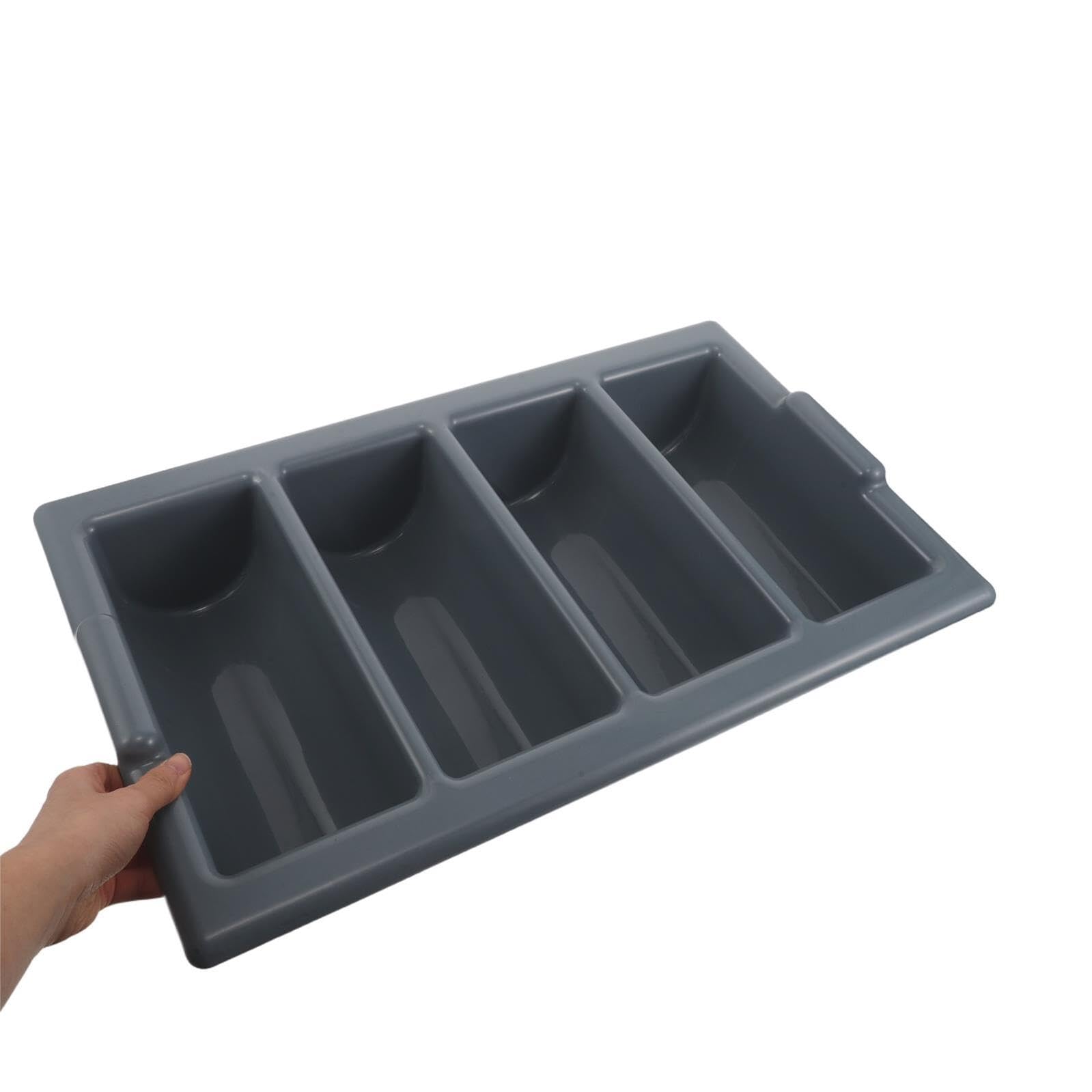 DOITOOL Portaposate in Plastica 4 Scomparti, Organizzatore Utensili da Cucina Salvaspazio per Cassetti, Vassoio Porta Posate Compatto per Buffet e Ristoranti