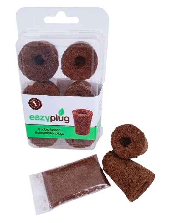 Eazy Plug 6er Anzuchtset - Organische Anzuchtblöcke - ca. 14x9cm Aussaat- & Stecklingsblöcke mit Extra-Substrat - Mini Zimmergewächshaus - Ideales Mikroklima für die Keimung und Stecklinge