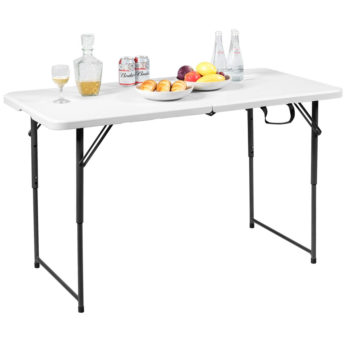 RELAX4LIFE Campingtisch kalppbar, Klapptisch mit Tragegriff, Tapeziertisch belastbar bis 150 kg, Gartentisch höhenverstellbar, Multifunktionstisch zum Campen für Festivalls Märkte, (122 x 61 x 74 cm)
