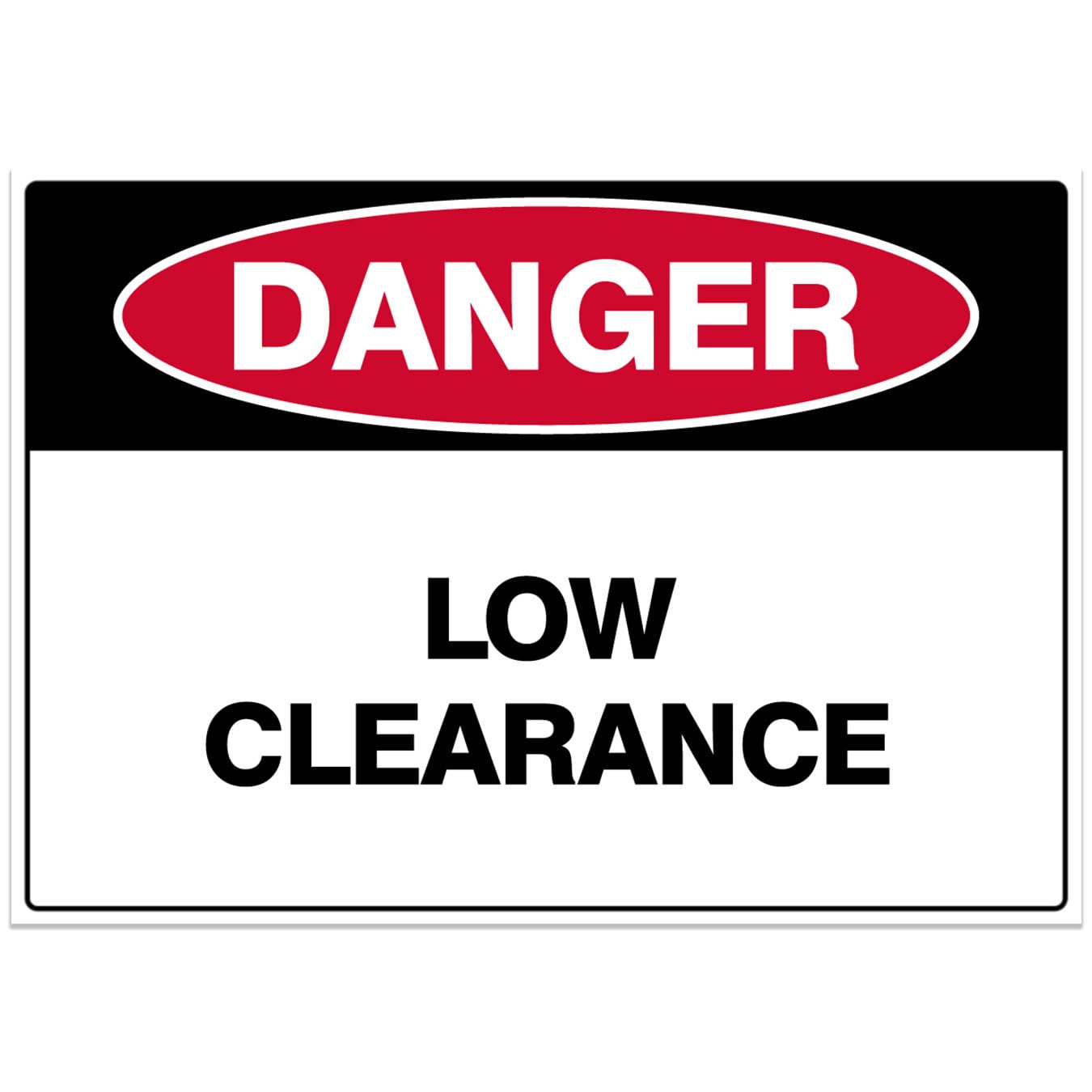 Danger Low Clearance Safety Sign Metal Tin Sign 12x8 inch for Industrial & Commercial