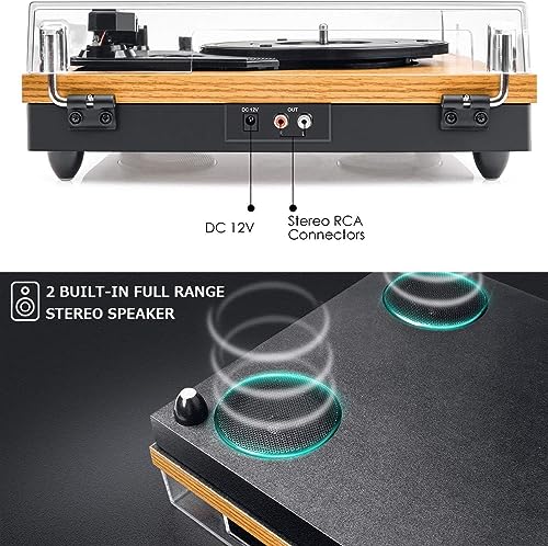 VIFLYKOO Platine Vinyle, Platine Vinyle Bluetooth avec 2 Haut-parleurs Stéréo Intégrés, Tourne Disque Vinyle avec Supporte 3 Vitesses 33/45/78 RPM et Entrée Sortie AUX – Bois Naturel - Les Beatles, Paul McCartney, John Lennon, RIngo Starr, George Harrison VIFLYKOO Platine Vinyle, Platine Vinyle Bluetooth avec 2 Haut-parleurs Stéréo Intégrés, Tourne Disque Vinyle avec Supporte 3 Vitesses 33/45/78 RPM et Entrée Sortie AUX - Bois Naturel – Image 3