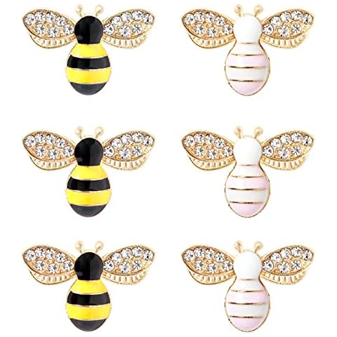 20 Pcs Enamel Bee Charms Pendants Rhinestone Enamel Craft Embellishments Crafting for DIY Handmade Crafts (multi) Cover