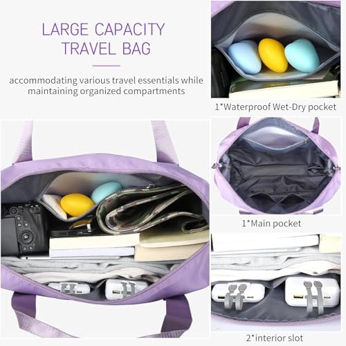 Image of Foldable Shopping Trolley Bag with Wheels Lightweight Waterproof Travel Grocery Bag, Expandable Rolling Tote for Women, Multi-Use Carry Bag with Handles, Compact & Stylish(Multicolor)
