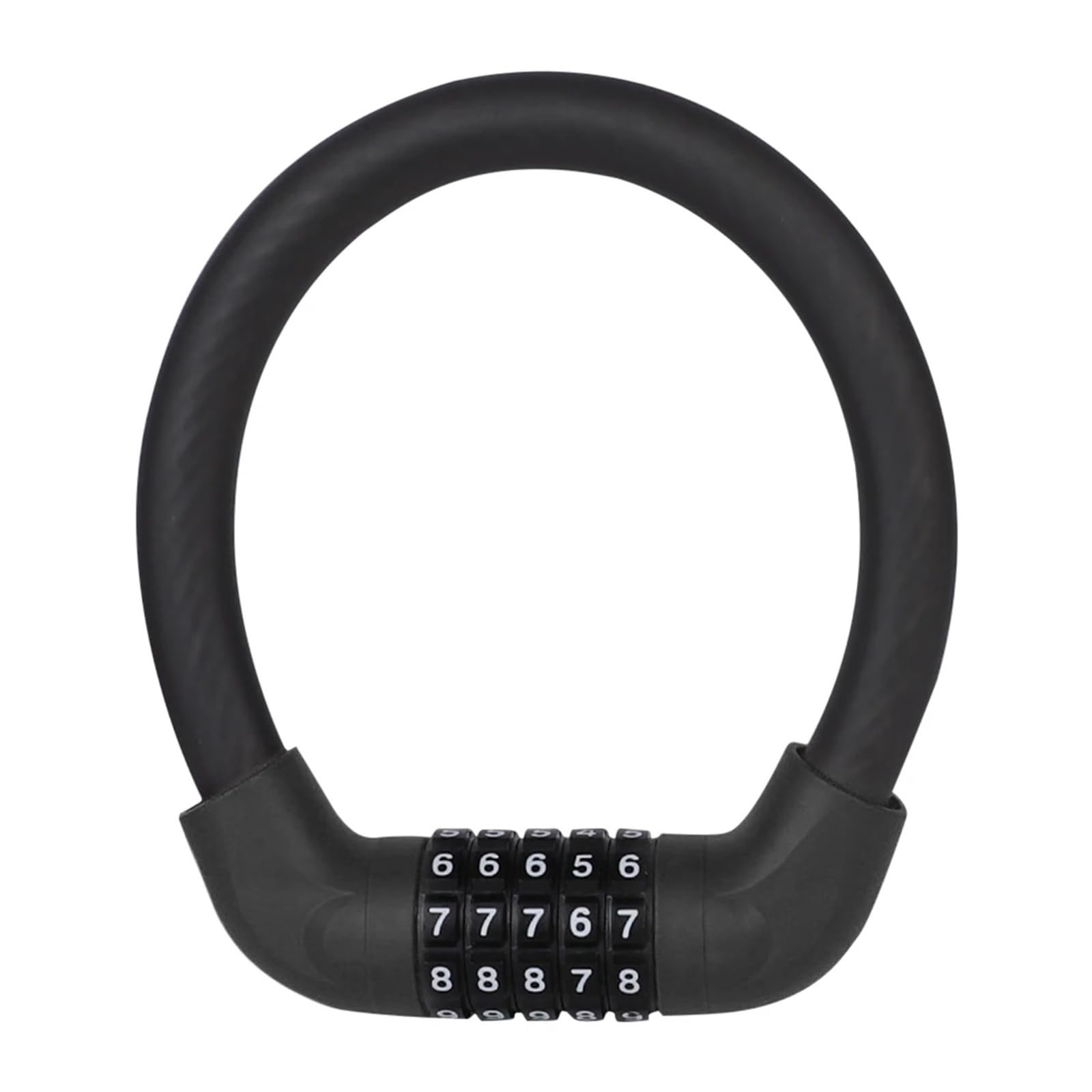 Ycenjepsaz 17.2X400mm Black Bike Lock 5 Digit Code Combination Universal Bicycle Lock Bicycle Security Locking Equipment Mtb Anti-Theft Bike Accessories(17.2X400mm Black)