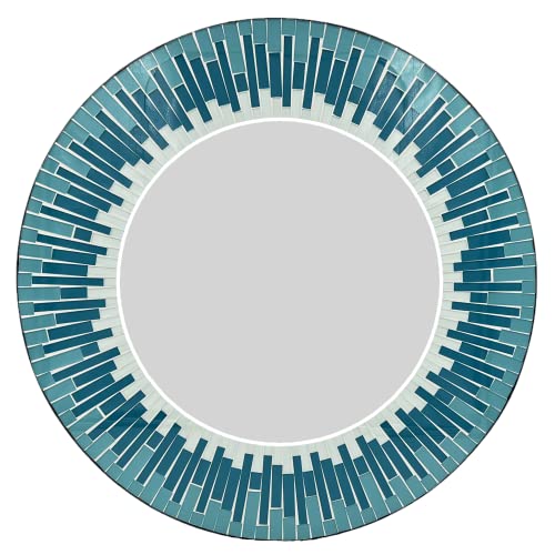 Zorigs Wall Mounted Mosaic Mirror, Round Wall Art Decor, 24