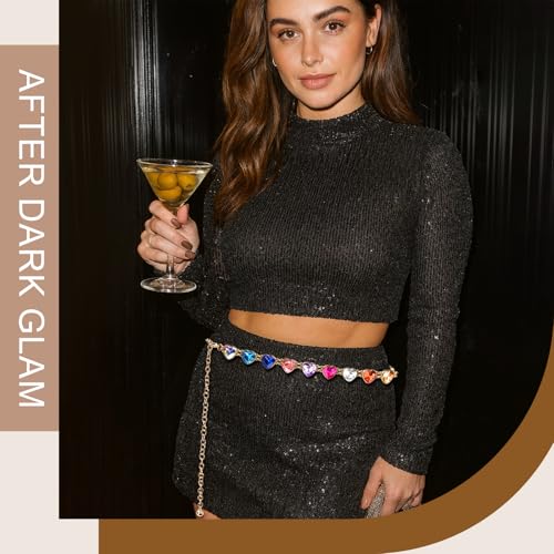 Chain Belt for Women Fashion - Y2K Rhinestone Waist Chain, Decorative Belt for Dresses, Jeans, Festival Looks4