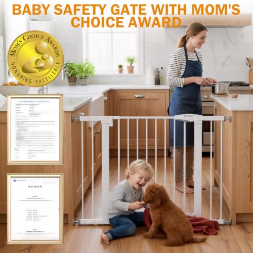 Image of Mumeasy 29.7-43 inch Baby Gate for Stairs & Doorways, Pressure Mounted Dog Gate