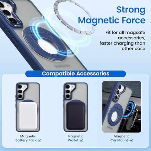 Funda Samsung S24 Plus translúcida antigolpes protectora con soporte cian 3