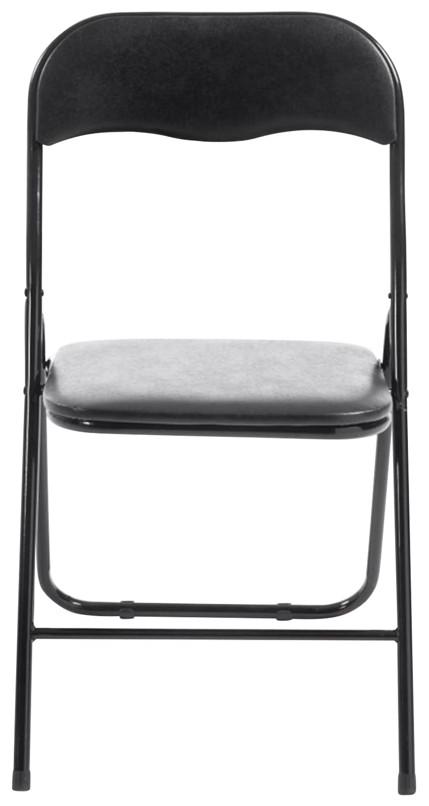 CLP 2er Set Klappstuhl Felix Gepolstert I Küchenstuhl Mit Metallgestell I Kunstleder PVC Sitz Gepolstert I Stühle Klappbar I Campingstühle, Farbe:schwarz/schwarz