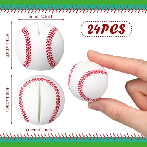 Image of Leinuosen 24 Pcs Resin Baseball Base Centerpieces Place Card Holder Baseball Shaped Table Number Holder Name Place Photo Stand for Sports Events Wedding Party