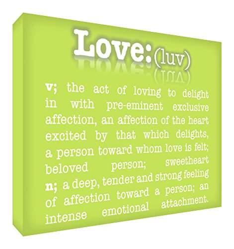 Decor Bloc amour vert citron : cadeau idéal 14,8x21x2 cm pour déclarer votre flamme