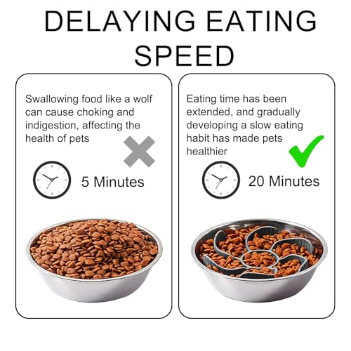 Anti Schling Napf Hund Schlingnapf Hunde Langsamer Fressnapf Hundenapf Langsam Fressen trockenfutter Slow Feeder Hundenäpfe Einfügung Reduzieren Übermäßiges Essen Schneidbar für Katzen Haustiere