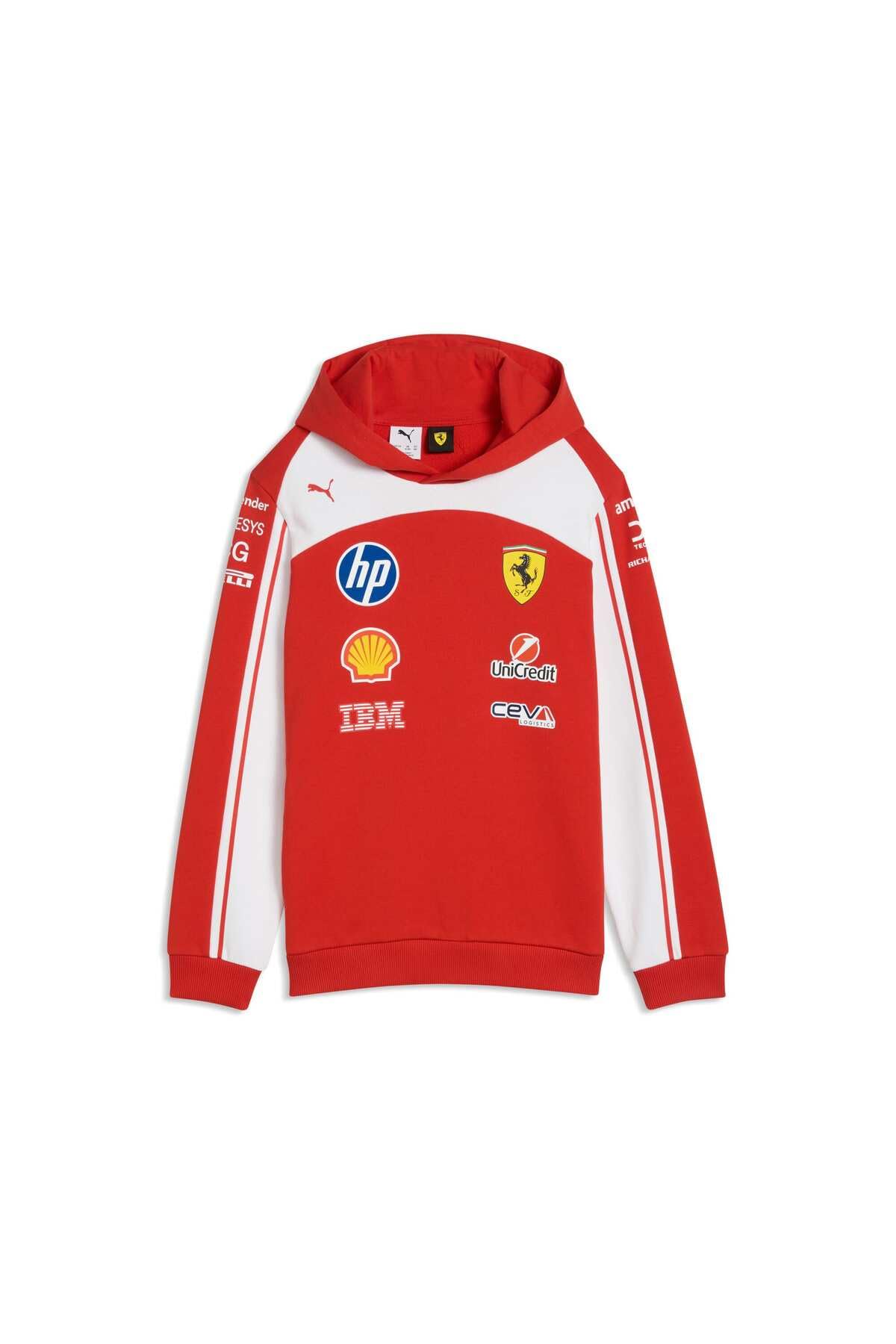 PUMA Scuderia Ferrari F1 2026 Felpa con Cappuccio Team Bambino Rosso
