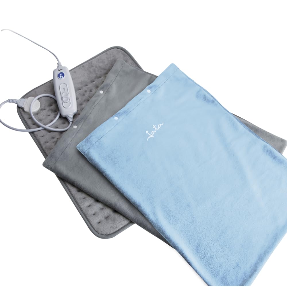 JATA JCAE5220 - Manta Electrica. Para Espalda, Cuello, Cervicales, Lumbares, Hombros y Abdomen. 6 Niveles de Calor. Calor Rápido. Flexible, Suave, Transpirable. Funda Lavable