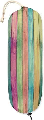 Miniatura 1 de Soporte para bolsa de plástico con rayas de arcoíris, soporte reutilizable para bolsa de comestibles, dispensador de bolsas de plástico colgantes