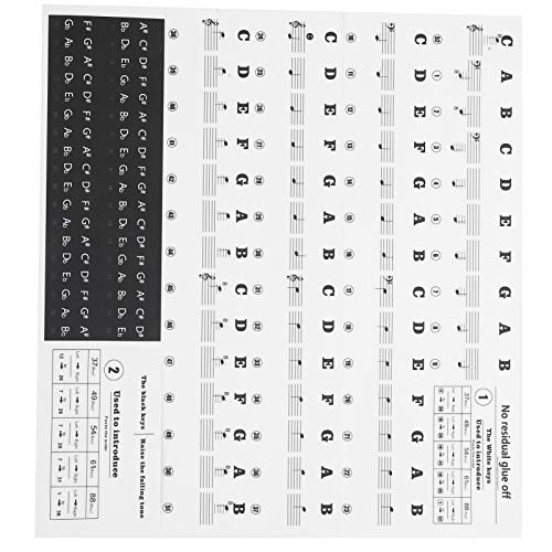 Fydun Piano Sticker Electronic Piano Removable Keyboard PVC Adhesive Staff Intonation LabelsColor Letters for Families (#2)
