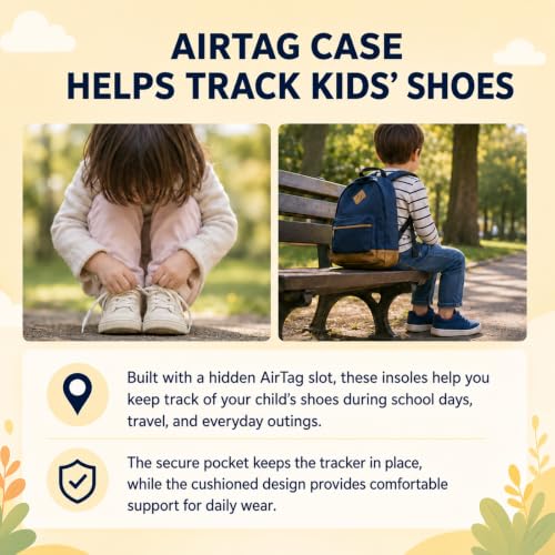Image of Kids Tracking Insole for Air Tag Shoes Insert for AirTag Holder Case | undetectable hidden gps tracker for older people toddler children pocket