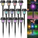 Mysora 12 Pcs Solar Bug Zapper Waterproof Mosquito Zapper Killer and Lighting Repellent Lamp for Indoor Outdoor Use Garden Patio Lawn(Plastic,Purple & Colored Light)