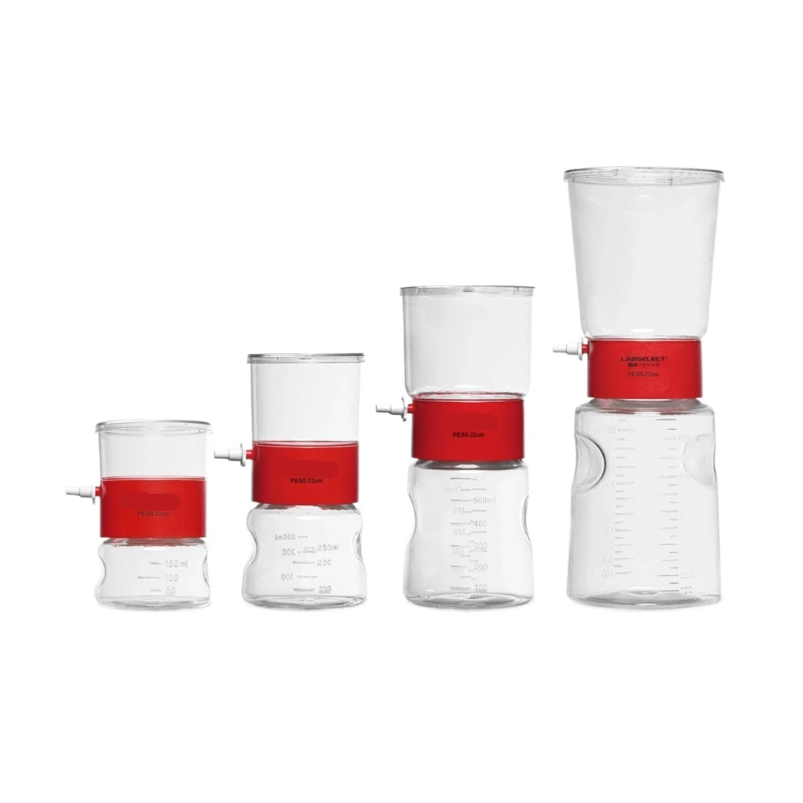 filtración al vacío con tapón de botella estéril Filtro de vacío superior con dispositivo de filtración estéril for botella, membrana PES de 0,22 µm(0.22um 500ml)