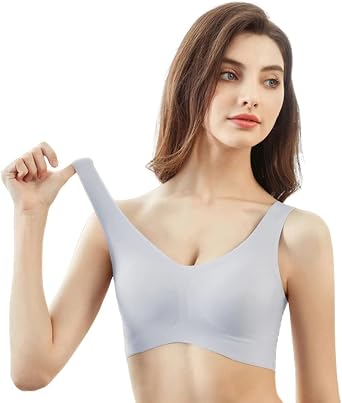 ZOER Soft Thin Wireless Sleep Bras for Women,Seamless Yoga Bralette Daily Bra with Removable Pads