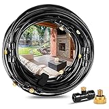 SolucióN De Bajo Costo: Este kit nebulizador terraza para bricolaje al aire libre ofrece una solución perfecta de bajo costo para las necesidades de refrigeración de su patio trasero. El sistema de enfriamiento por neblina ayuda a ahorrar una buena cantidad de agua al liberar neblina ultrafina y no requiere electricidad ni bombeo, solo el agua del grifo.