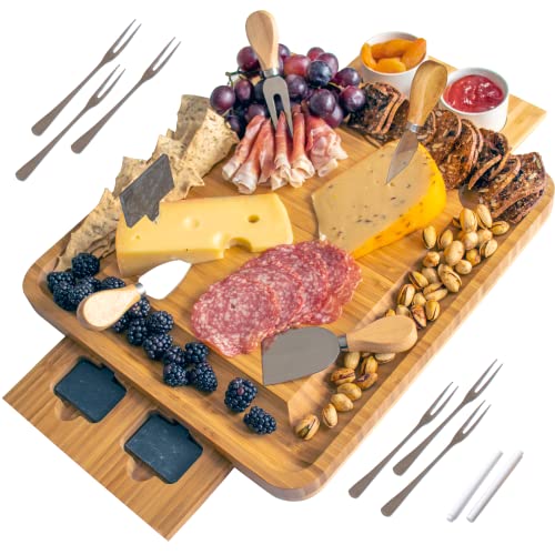 Natural Bamboo Cheese Board Set
