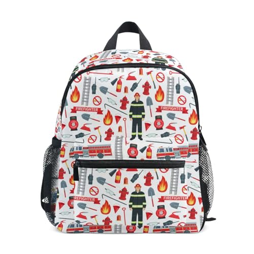 Sac à dos enfants maternelle pompier - Cartable fillettes et garçons avec sangle