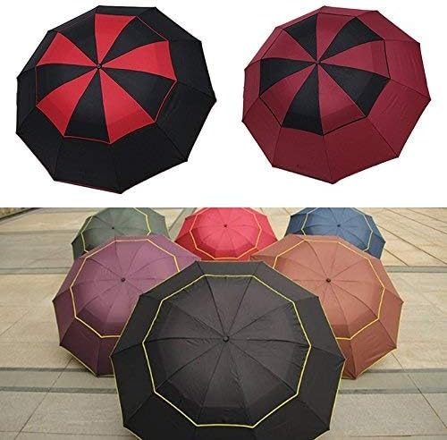 review HIZLJJ Windproof UV Golf Umbrella Extra Large Automatic Open Oversize Rain Repellent Stick Umbrellas Sun Protection Folding Travel Umbrella Anti UV Rain Sun Umbrella Windproof Large Parasol Umbrella
