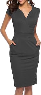 Women's Business Retro Cocktail Pencil Wear to Work Office Casual Dress - Buy now